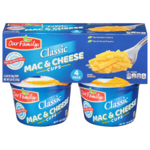 Our Family 4 Pack Classic Mac & Cheese Cups 4 Cups 2.05 oz Cup-Tub-Bowl 4 ea