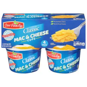 Our Family 4 Pack Classic Mac & Cheese Cups 4 Cups 2.05 oz Cup-Tub-Bowl 4 ea