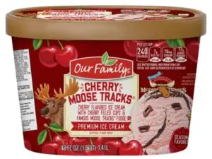 Our Family Limited Edition Ice Cream is here for summer! Delicious Birthday Cakes and chocolatey Brownie Moose Tracks®. These flavors won’t last long! Grab a tub today at your local Our Family retailer!