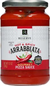 Small JPG-Finest Reserve Hot & Spicy Gourmet Arrabbiata Pizza Sauce 12 oz -- Front -- 070253012716